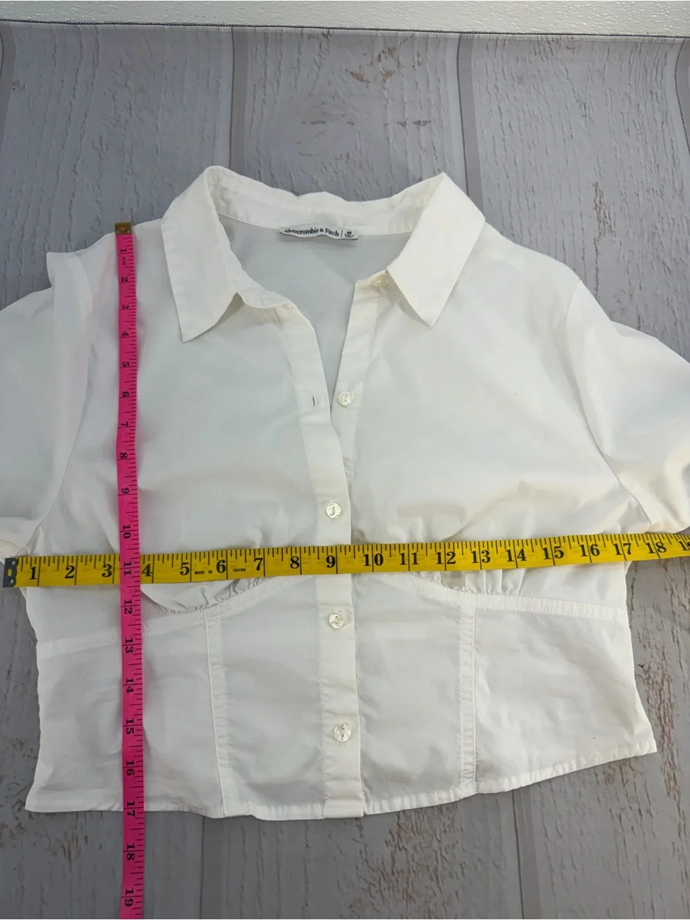 Abercrombie & Fitch White Corset Button Shirt Top Women's Medium - Picture 8 of 17